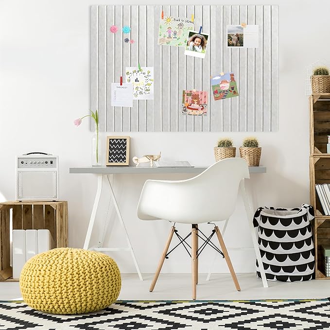 Cork Board for Walls 36" x 24", 6 Pack Felt Bulletin Board Wall Tiles with 30 Push Pins for Home Kitchen School Office Wall DIY Decorative