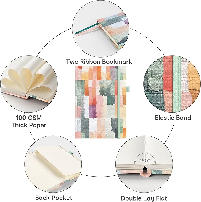 And Per Se Undated Planner – A5 Weekly & Monthly Goal Planner for 72 Weeks (1.5 Years) – Hardcover with Monthly Tab Stickers, Back Pocket & Habit Tracking (Colorful Stripes)