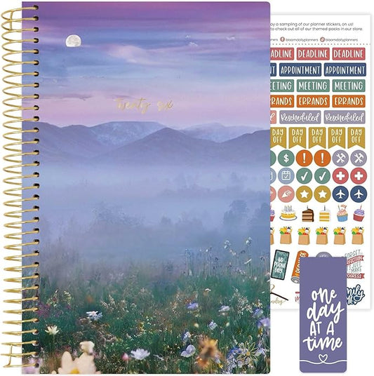 bloom daily planners 2026 Planner (January - December) Calendar Year Organizer - 5.5” x 8.25” - Weekly & Monthly Agenda Book with Stickers & Bookmark - Mystical Mountains