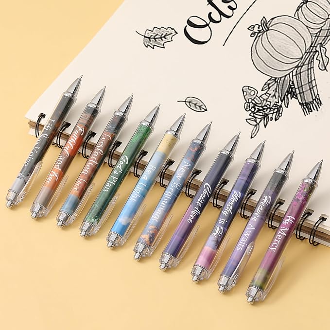 Mr. Pen- Christian Pen Set, 10 Pack, Nature Faith, Black Ink, Bible Verse Pens for Women, No Bleed Through, Ballpoint, Inspirational