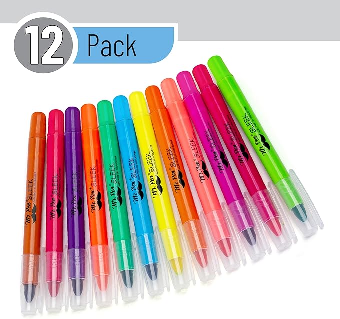 Mr. Pen- Gel Highlighters, Fluorescent Bible Highlighter, Pack of 12, No Bleed Highlighter, Highlighters Assorted Color, Bible Journaling Supplies