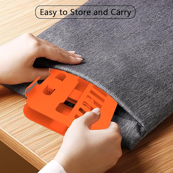 Metal Tablet Stand, Adjustable 360° Rotation Tablet Holder Compatible with 4-16" Tablet Such as iPad Pro Air, iPad mini, Tab S10 Ultra (Orange)