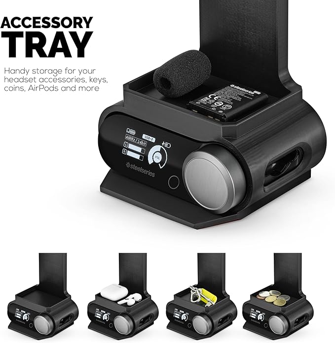 BRAINWAVZ Headphone Stand Designed for Steelseries Arctis Nova Pro Wireless Headsets with Dock for The Wireless Base Station (HPS01)