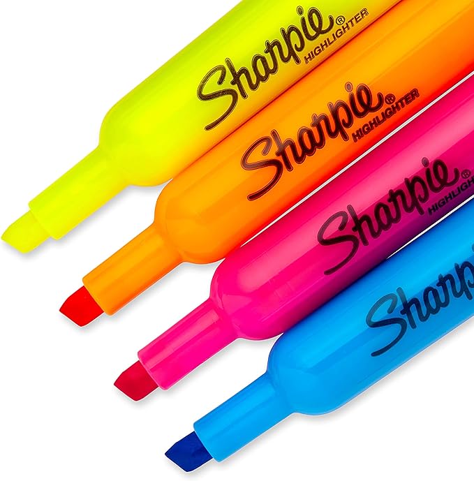 Sharpie Accent Tank-Style Highlighters, 6 Colored Highlighters (25876PP)