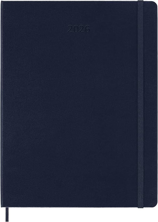 Moleskine Classic 12 Month 2026 Weekly Planner, Hard Cover, XL (7.5" x 9.75"), Sapphire Blue, 144 pages