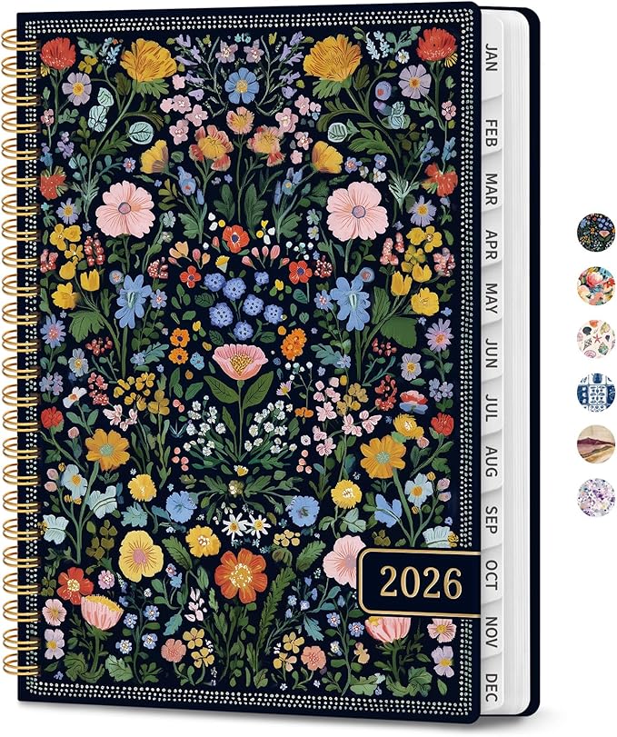 2026 Planner, Weekly and Monthly Planner for Women, January 2026 to December 2026, Pretty Hardcover 2026 Calendar Planner Book with Tabs, Inner Pocket, Spiral Bound, Perfect Office Home School Supplies - 8.5" x 11", Celestial