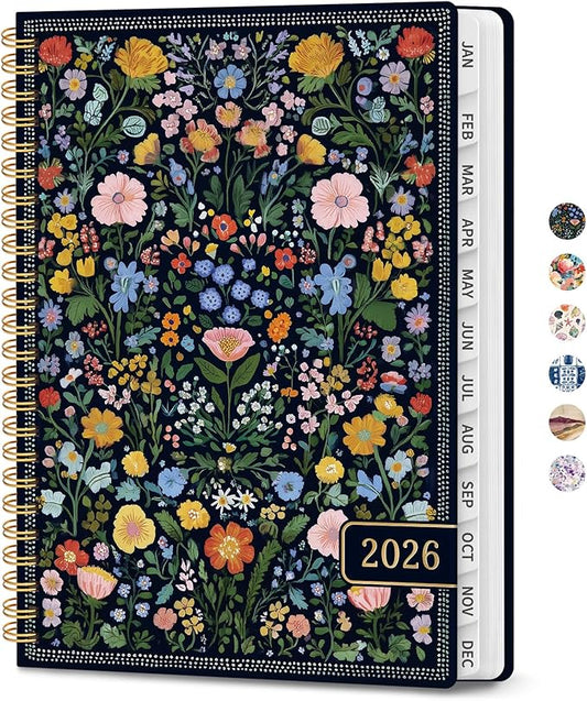 2026 Planner, Weekly and Monthly Planner for Women, January 2026 to December 2026, Pretty Hardcover 2026 Calendar Planner Book with Tabs, Inner Pocket, Spiral Bound, Perfect Office Home School Supplies - 8.5" x 11", Celestial