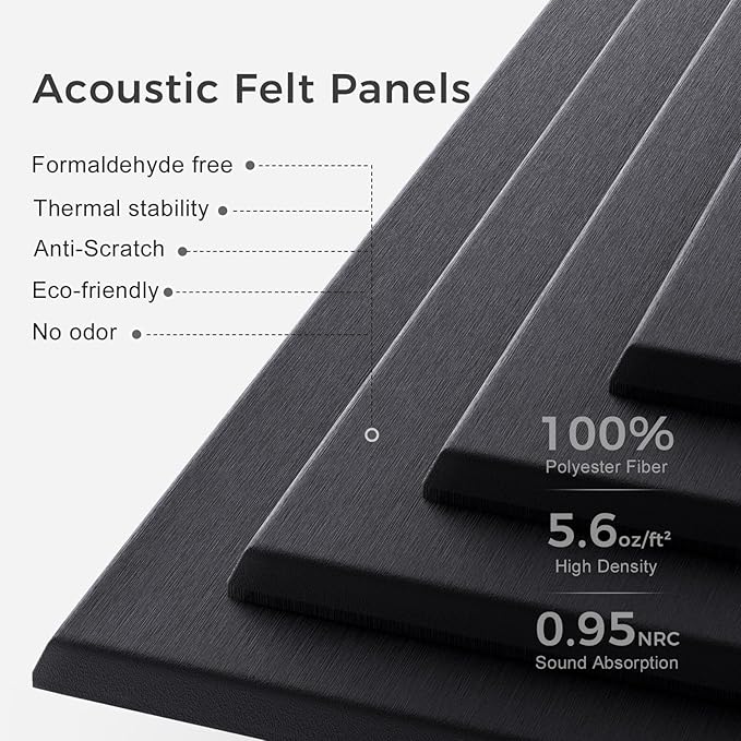 Large Felt Bulletin Board Tiles 48" x 36" Cork Board Alternative 12 Pack with 70 Adhesive Tabs Felt Wall Tiles Cork Boards for Walls Thick Slat Wall Panels for Home Office Classroom Decor