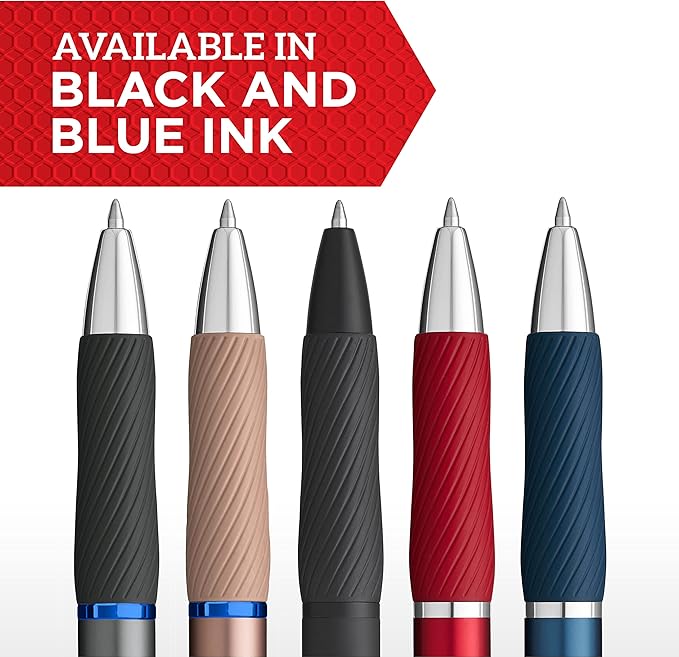 Sharpie S-Gel Gel Pens Sleek Metal Barrel Matte Black Medium Point (0.7mm) Black Ink 12 Count