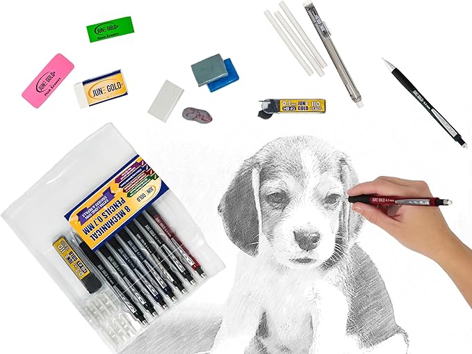 June Gold 120 Pieces, 1.3 mm HB #2 Lead Refills, 30 Pieces Per Dispenser, Medium Bold Thickness, Break Resistant Lead/Graphite (Pack of 4 Dispensers)