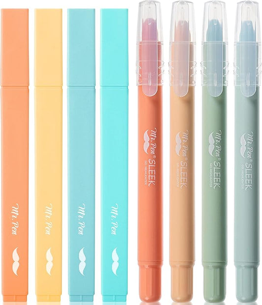 Mr. Pen Aesthetic Highlighters, 8 Pack, Pastel Color Bible Highlighter No Bleed