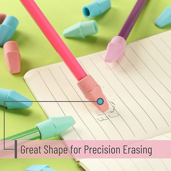 Mr. Pen- Erasers for Pencils, Pencil Top Erasers, Eraser, Pastel Colors, 120 Pack,Latex Free, No Smudge, Mr Pen Erasers for Pencils