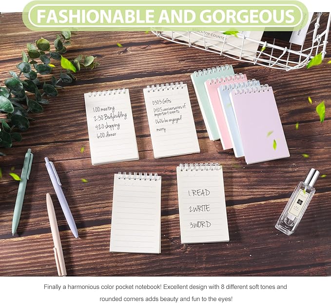 Ddaowanx Small Notebooks,3x5 Pocket Spiral Notepads With Lined Pages - The Perfect Little Mini Notebook to Stay Organized and Boost Productivity at Work or School (48, Cute Colors)