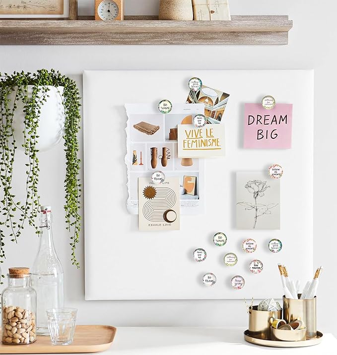 Push Pins,Thumb Tacks,Decorative Push Pins,Cute Thumb Tacks and Pushpins for Bulletin Board, Pin Board for Cork Board,Office Decor,or Home Décor (Floral-Motivational)