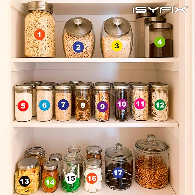 iSYFIX Multicolor Consecutive Number Stickers – 1 to 100, 2-inch, 1 Set – Vinyl Self Adhesive Premium Decal, Ideal for Inventory, Storage, Organizing, Boxes, Toolbox, Lockers & More, Indoor/Outdoor