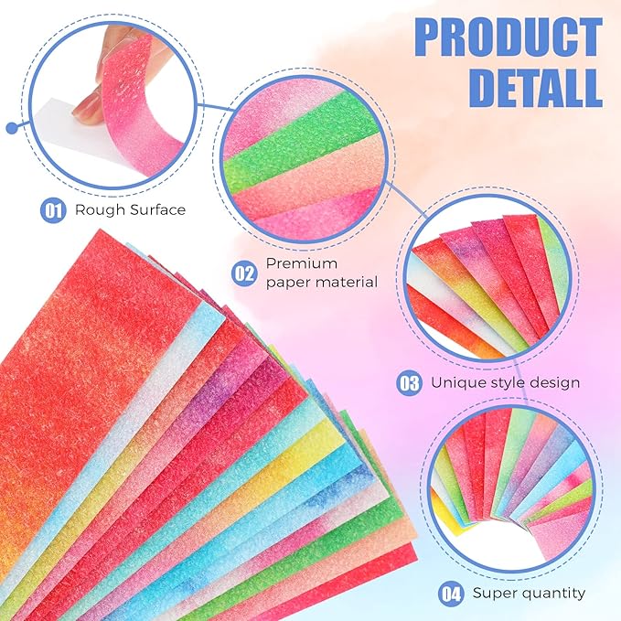Fulmoon 140 Pcs Anxiety Sensory Stickers Adhesive Textured Sensory Strips Stickers Calming Fidget Anxiety Relief Items for Office Desk Adult Relieve Stress