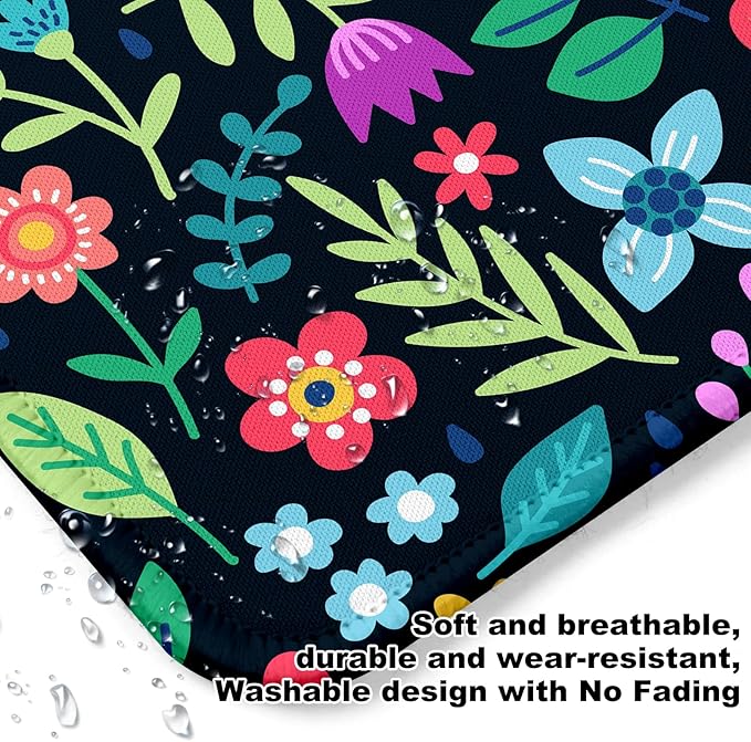 Flower Square Mouse Pad,Non-Slip Rubber Base Mouse Pad,Home Office Decoration Desktop Accessory,Laptop Mouse Pad for Office Laptops,9.4x7.8x0.12inch 9