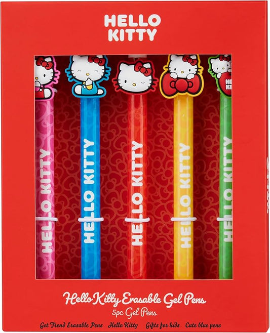 Get Trend Hello Kitty 5pcs Erasable Gel Ink Pens Cute Writing Pens for Kids Fun Stationery Set Kawaii Journaling Supplies Gift Set Cool Pen Gifts for Kids (Hello Kitty)