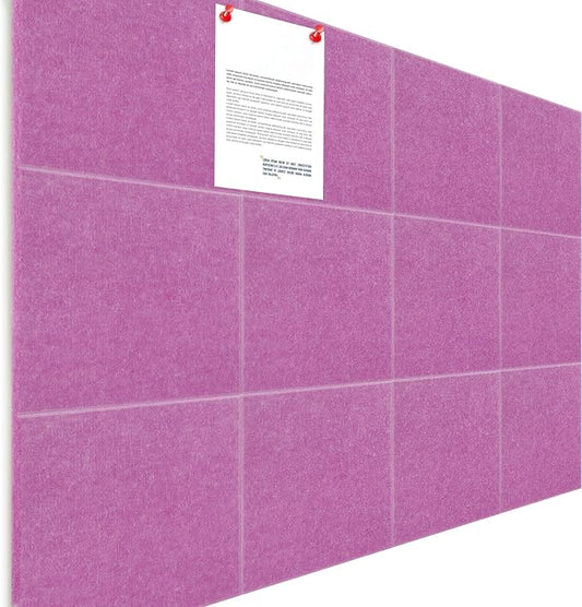 Honoson 12 Pack 47"x35" Large Cork Boards Tiles Alternative Felt Wall Tiles Bulletin Board with Safe Adhesive Cork Board Squares for Walls Organize Home Office Classroom Pin Photo Panels(Purple)
