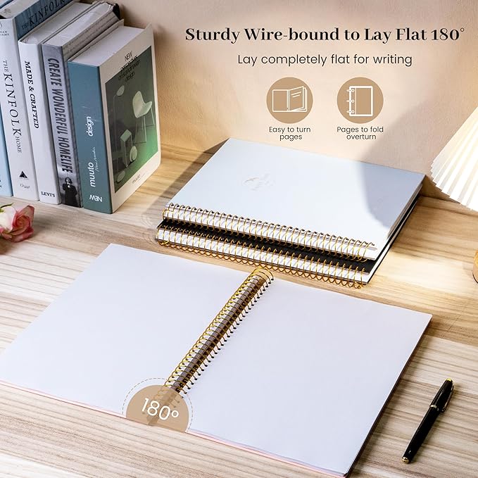 FLYING EAGLE Blank Paper Spiral notebook Journal 8.5 x 11 Blank Large Spiral Notebook 210 Pages Hardcover Spiral Notebook Sketchbook Sketch Book for drawing for Men Women,Blue