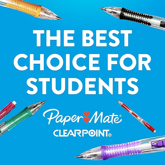 Paper Mate Clearpoint Mechanical Pencils 0.7mm HB #2 Pencil Set Art Supplies Teacher Supplies Sketching Pencils Drafting College School Fashion Barrels,4 Count (Pack of 2)