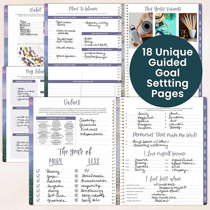 bloom daily planners 2026 Planner (January to December) - 8.5” x 11” Weekly & Monthly Dated Agenda Organizer Book with Stickers & Tabs - Flexible Soft Cover - Mystical Mountains