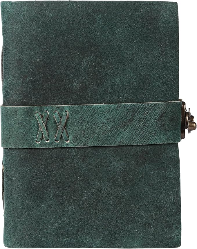 Vintage Leather Journal Handmade Buffalo Deckle Edge Paper – Leather Bound Journal for Women Men Vintage C-Lock Closure Ideal for Writing & Travel for Artists
