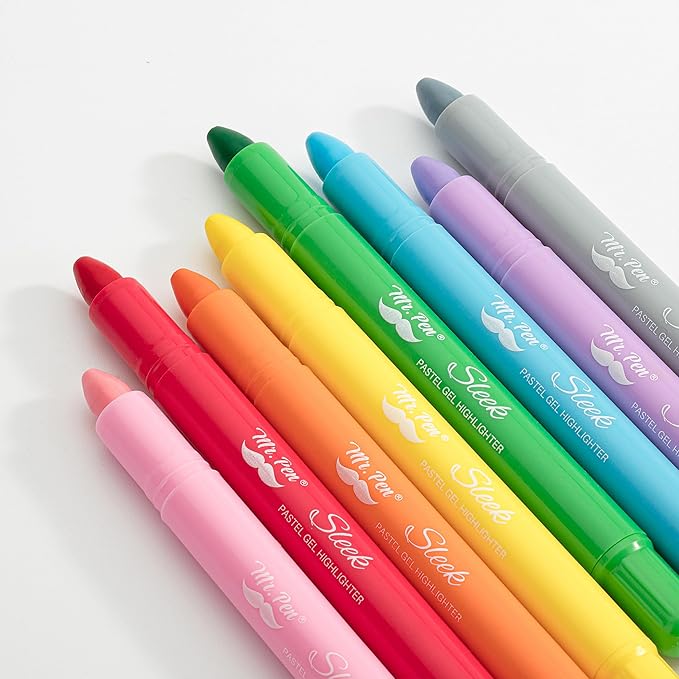 Mr. Pen- Gel Highlighters, 8 Pack Assorted Colors, Bible Highlighters No Bleed with Bible Color Coding and Interpretation Guide