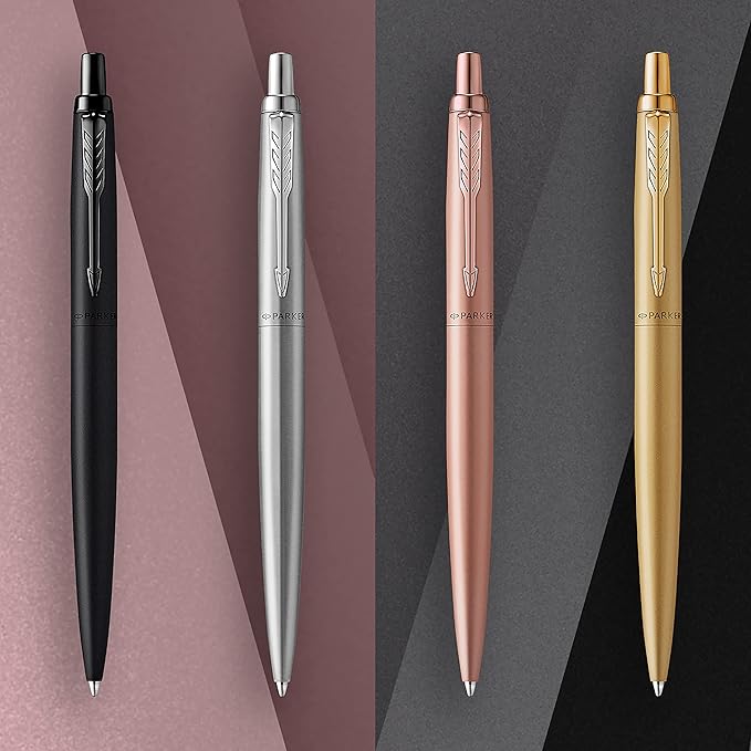 Parker Jotter XL Ballpoint Pen, Monochrome Matte Black, Medium Point, Blue Ink, Gift Box - Smooth Writing, Signature Design, Stationary, Desk Essentials