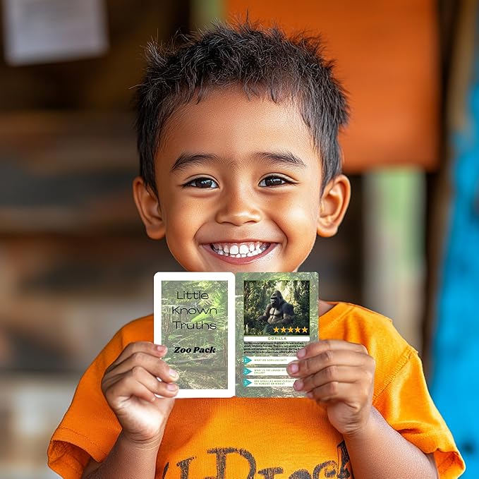 Zoo Animal Trivia Flash Cards for Kids, Learn About Lions, Monkeys, Elephants & More, Educational Learning Flashcards with Fun Facts & Quiz Questions – Great STEM Gift for Ages 3-5