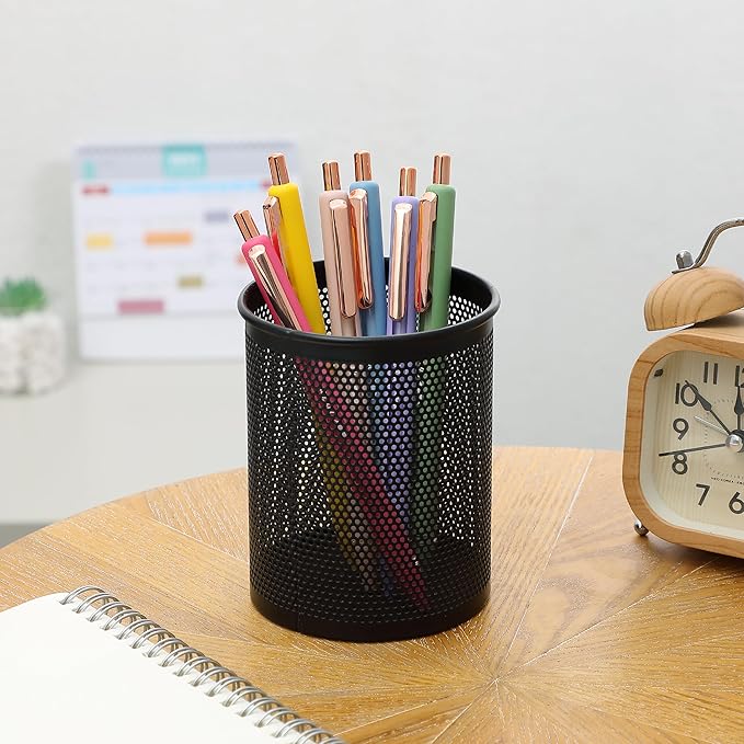 Mr. Pen- Retractable Gel Pens, 6 Pack, Black Ink Gel Pens Fine Point 0.5mm, Vibrant Barrels, Fast Dry, Gel Pen