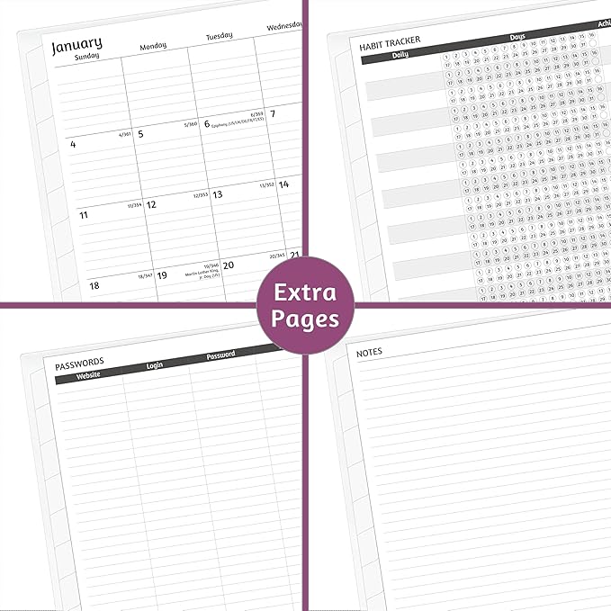 Monthly Planner 2026-2030, 5-Year Calendar Planner 2026-2030, Jan 2026 – Dec 2030, 8.5 x 11 In, Ruled Spread, Flexible Cover, Spiral Wirebound, Pocket, 60 Coated Monthly Tabs, Notes ＆ Habit Tracker, A4 Planner, Watercolor