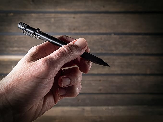 Rite in the Rain Weatherproof Bolt-Action Matte Black Metal Pen, Black Ink (No. BK16)