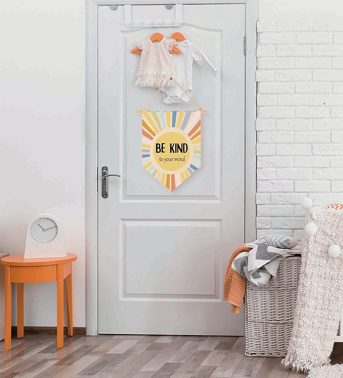 Mental Health Inspirational Banner Flag Sign Wall Decor Gift for Boy Girl Kid Teen Classroom Nursery Therapy Office Teacher Counselor Reading Room Quiet Corner-Be Kind to Your Mind-Christmas Gift