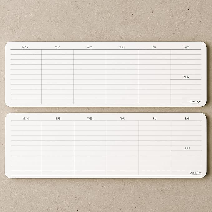 Weekly Planner Pad, Weekly To Do List Notepad, Tear Off Undated Weekly Planner Notepad, 2 Pack, 50 Sheet Each, 4,2" X 11,7", Premium Thick Paper with Cardboard Back Support, Weekly Desk Planner by CLEVER SIGNS