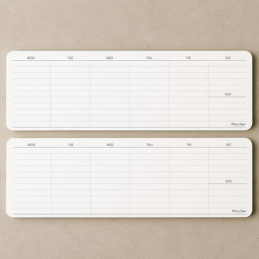 Weekly Planner Pad, Weekly To Do List Notepad, Tear Off Undated Weekly Planner Notepad, 2 Pack, 50 Sheet Each, 4,2" X 11,7", Premium Thick Paper with Cardboard Back Support, Weekly Desk Planner by CLEVER SIGNS