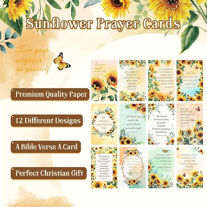 Sunflower Planner Gift Set for Women - 1 Sticker Book of 600+ Stickers, 1 Weekly Planner, 1 Crochet Keychain, 1 Metal Bookmark, 12 Prayer Cards, Gift for Women Men Teens Christian Birthday Mothers Day