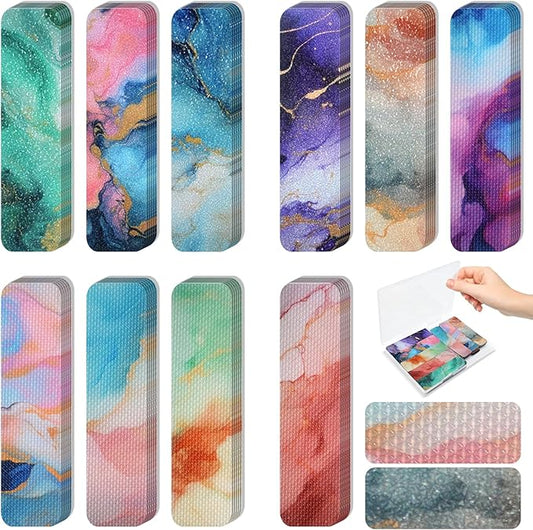 90PCS Sensory Stickers – 2 Textured Surface, Storage Box Included – Sensory & Calming Strips for Office, Classroom Desk, Teachers, Adult Stickers for Anxiety Relief, Stress (Marble)