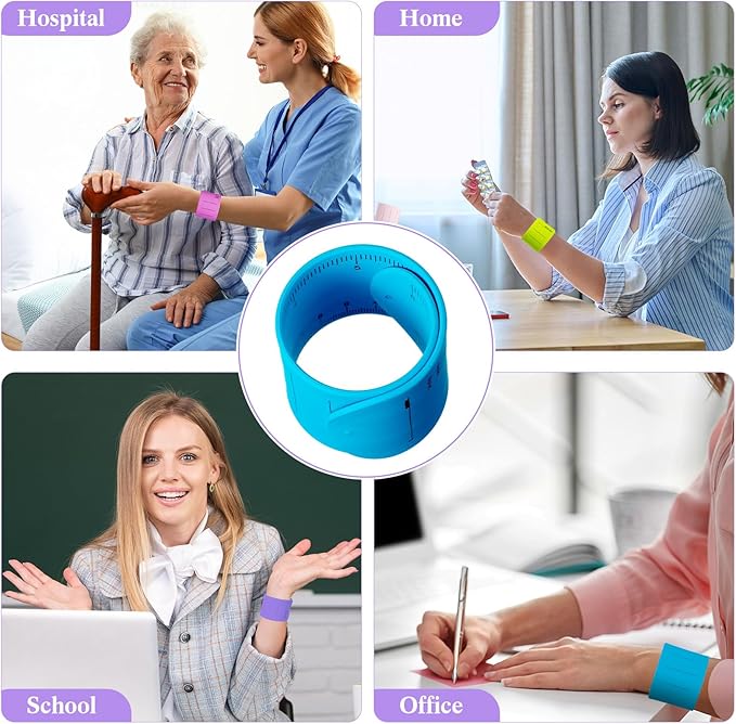 6 Pcs Nurse Silicone Bracelet to Do List Slap Silicone Reminder Bracelet Reusable Wearable Wrist Waterproof for Work Wrist Strap(Bright Color,Classic Style)