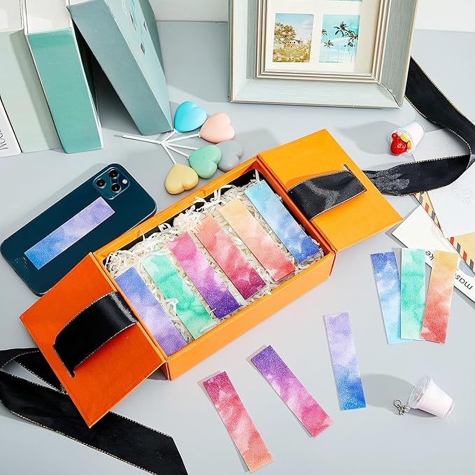 72 Pcs Anxiety Sensory Stickers Strips Adhesive Textured Mental Health Calm Stickers Mindfulness Fidget Decals Stress Anxiety Relief Items for Therapy Office Desk Counselor(Watercolor)