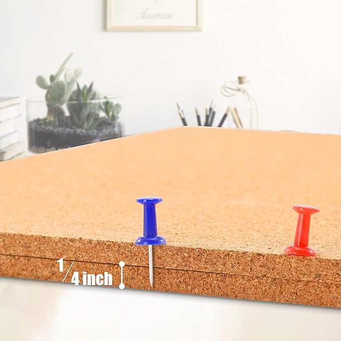 SUNGIFT Cork Board 12"x12" -12 Pack Bulletin Boards 1/4" Thick Square Decorative Cork Tiles with 100 PCS Push Pins Double-Sided Adhesive Corkboards Tiles for Wall Office