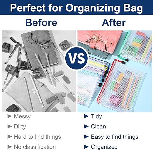 156 Pcs/12 Set Back to School Supplies Kit, Mesh Zipper Pouch Bags with Pencils, Erasers, Sharpeners, Pens – Bulk School Supplies for Classroom & Office Use