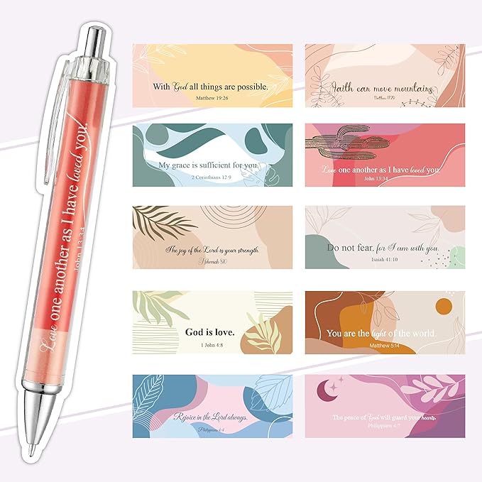 Mr. Pen- Christian Pen Set, 50 Pack, Black Ink, Gradient Ombre, Bible Verse Pens Bulk, Ballpoint No Bleed Through