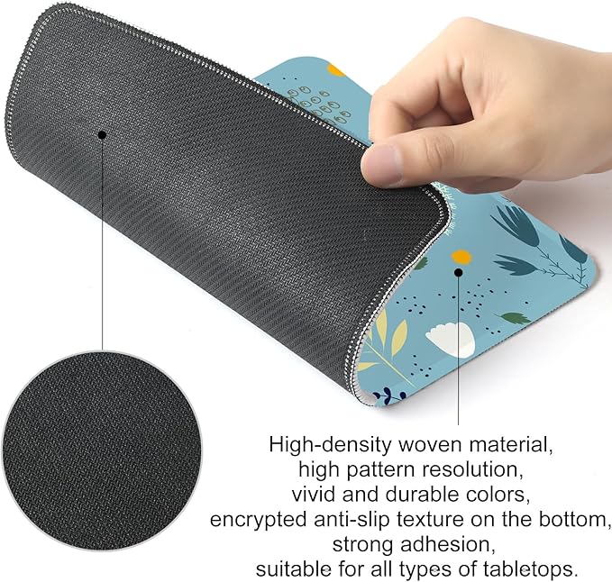 Flower Square Mouse Pad,Non-Slip Rubber Base Mouse Pad,Home Office Decoration Desktop Accessory,Laptop Mouse Pad for Office Laptops,9.4x7.8x0.12inch 7