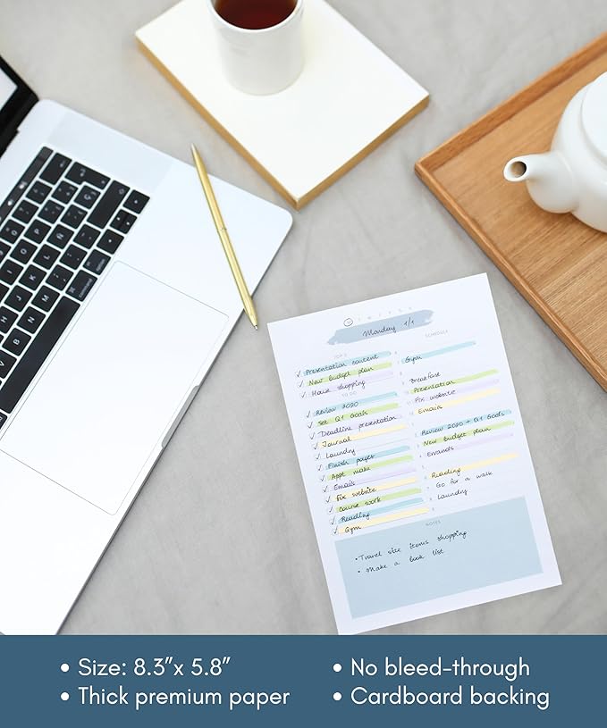 Lamare Daily To Do List Notepad – Daily Planner Undated, Work Planner and Things To Do Notepad for Productivity