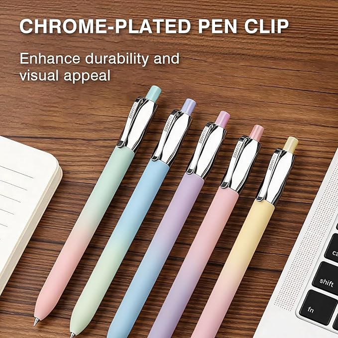 Ddaowanx Gel Pens,5Pcs Fine Point Smooth Writing Pens,0.5mm Quick Dry Black Ink for Journaling,Writing,Note Taking,Office&School Supplies,Aesthetic Desk Accessories Gifts for Women
