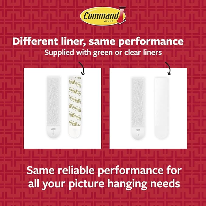 Command 15 lb & 10 lb Large and Medium 16 Pairs Picture Hanging Strips (32 Strips), Damage-Free Hangers for Picture Frames, No Tools Required, Great for Home Room Wall Decor, White Adhesive