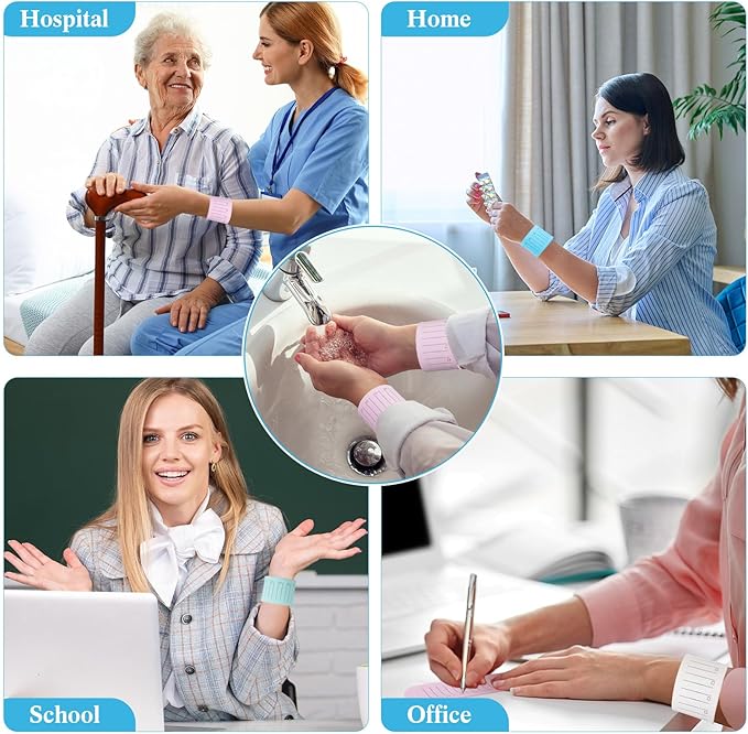 6 Pcs Nurse Silicone Bracelet to Do List Slap Silicone Reminder Bracelet Reusable Wearable Wrist Waterproof for Work Wrist Strap(Fresh Color,Regular Style)