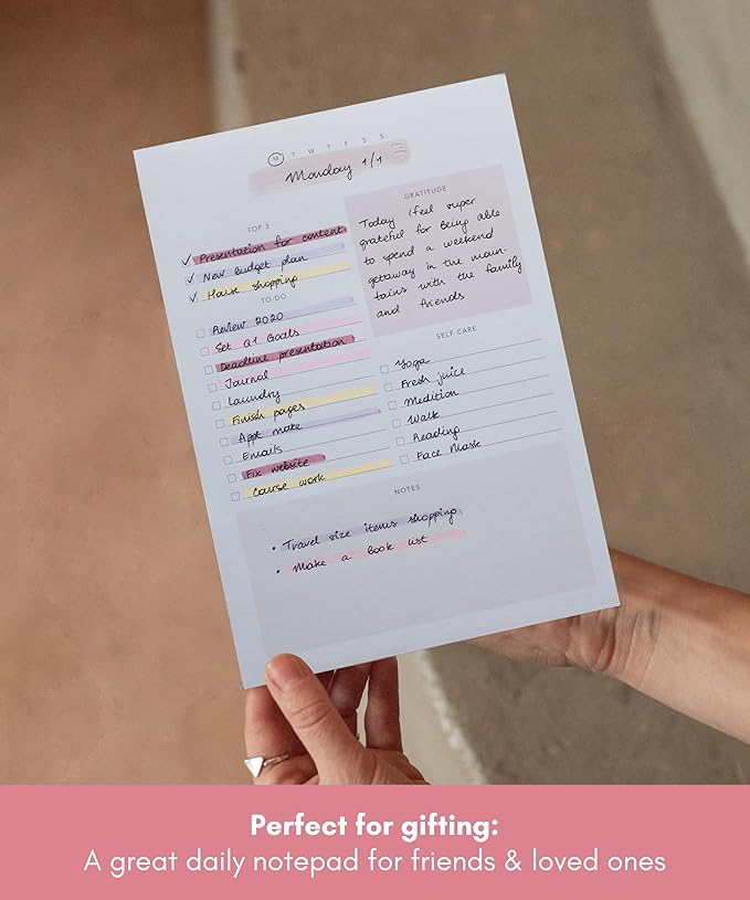 Lamare Daily To Do List Notepad – Daily Planner Undated, Work Planner and Things To Do Notepad for Productivity