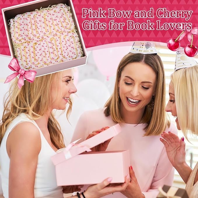 Tinlade 12 Pcs Cherries Bow Jumbo Acrylic Paper Clips 4 x 2 Inch Giant Cute Red Paperclips for Teachers Students Classroom Office Bookmark Gift Desk Home Accessories Book Lovers